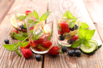 fruit juice and ice cube