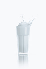 splash of milk in glass