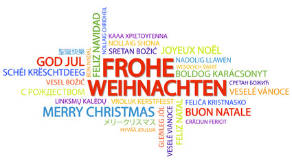 Word cloud Merry Christmas (in German)