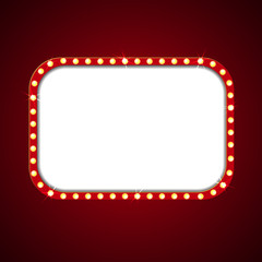 Shining retro light banner. Vector illustration
