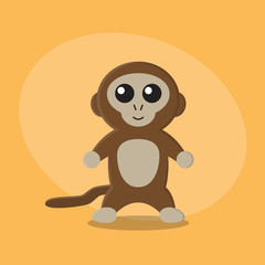 Monkey cartoon flat card