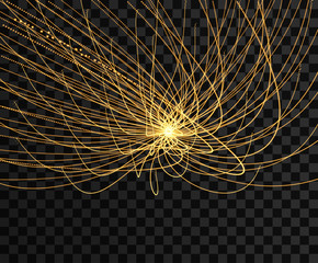 Abstract science or technology background. Array with dynamic particles. Vector illustration.