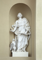 Statue of st John on St. Stanislaus and St Ladislaus cathedral in Vilnius