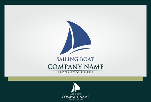 sailing boat icon vector logo