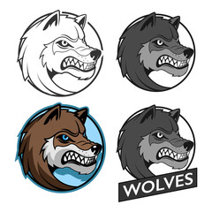 Wolf emblem minimalistic vector illustration
