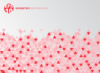 Abstract red geometric triangle structure background.
