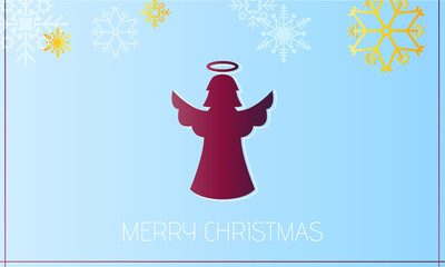 Schlichte Weihnachtskarte gold/blau/rot