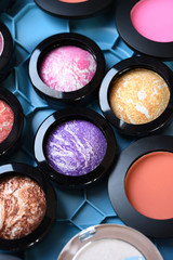 collection of make up and cosmetic beauty products arranged