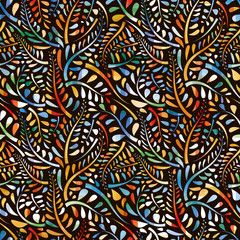 Stylish organic background. Seamless pattern.Vector. スタイリッシュ植物パターン