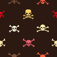 Seamless pattern with skulls for your design