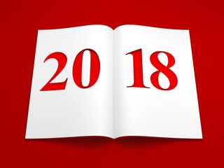 new year 2018, 3d rendering