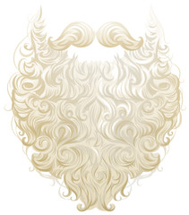 White thick beard and mustache Santa Claus