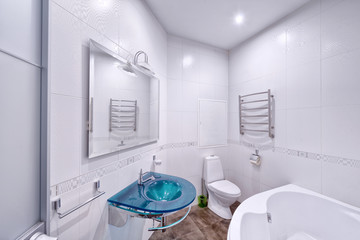 Modern interior bathroom design urban real estate.