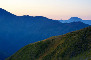Obraz na płótnie Canvas landscape view in mountainous terrain in Georgia