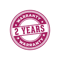 two years warranty sign label symbol stamp