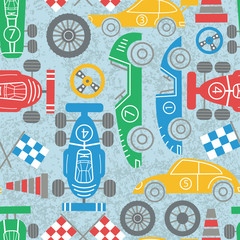 Racing sport seamless pattern