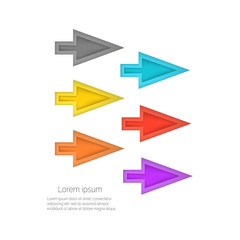 Bright Colorful Cursors Isolated Illustrations