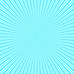 Light blue abstract ray burst background - motion vector graphic design from striped rays