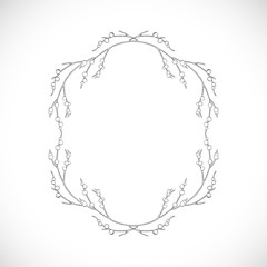 Monochrome, delicate frame from branches