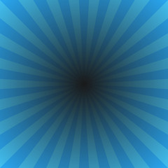 Dynamic ray burst background - light blue gradient vector design from radial stripes