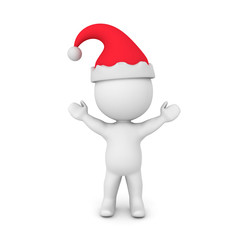  3D Character wearing Santa Christmas hat