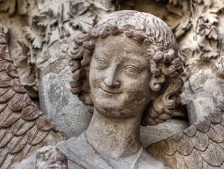 L'ange au sourire de la cathédrale de Reims, Marne, France