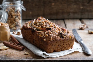 Banana bread with nuts