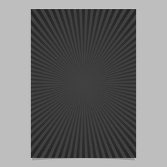 Black abstract geometrical starburst brochure cover template - vector document background graphic with radial stripes