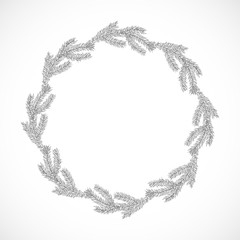 Monochrome, delicate frame from branches