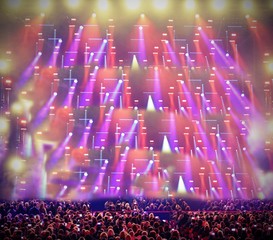 many lights in an impossible performance stage