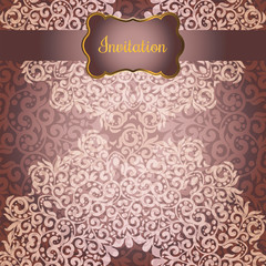 Wedding invitation or greeting card with floral mandala Place for your text. Vintage decorative elements. Vector illustration