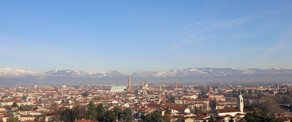 Obraz premium very wide angle panoramic view of VICENZA City in Italy