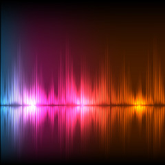 Abstract equalizer background. Blue-purple-orange wave.