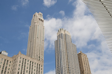 Fototapeta na wymiar High rise buildings at Vesey St., NYC