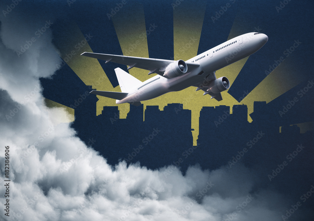 Poster plane on abstract background