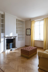 Noble living room with fireplace