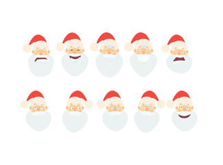 Merry Christmas.Santa Claus cartoon in flat style.