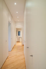 Fototapeta na wymiar Modern corridor with wardrobes