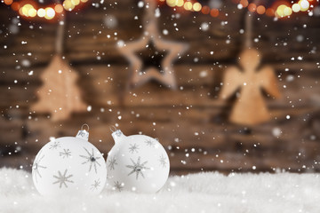 Christmas decoration on wooden background