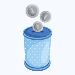 Coin Box Vector Illustration