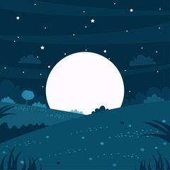 Night Scene Vector Illustration