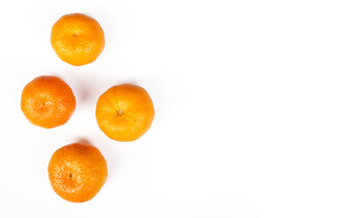 fresh orange with green leag isolate on white background