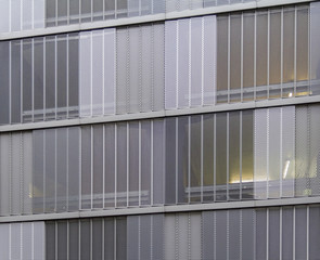 metallic grid facade