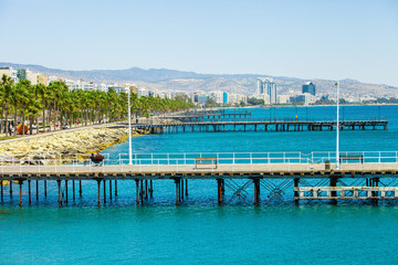 Serene view of seaside of Limassol town in Cyprus
