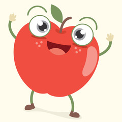 Apple Character Vector Illustration