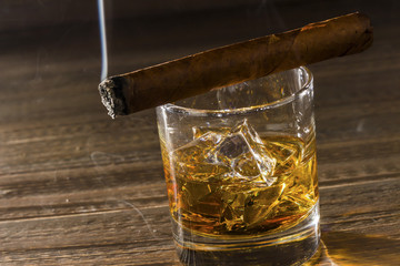 whiskey and cigar