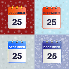 Illustration of calendar sheet 25 Dec. 
