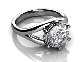 Jewellery ring on a white background (high resolution 3D image)