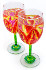 Hand-painted wine glasses (tulips)