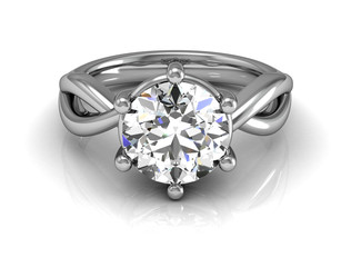 Jewellery ring on a white background (high resolution 3D image)